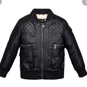 Kids Faux Leather jacket w/pockets SZ-11/12